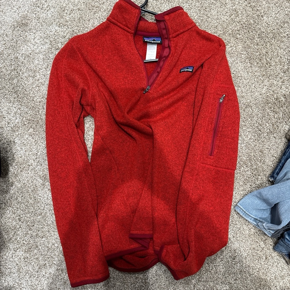 Patagonia Red Fleece Quarter-Zip Pullover